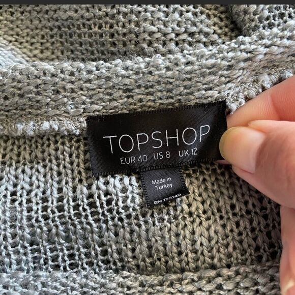 TopShop Gray metallic knitted short sleeve top, 8 - Picture 9 of 12